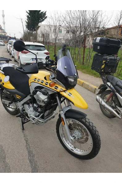 MOTOCAM Bmw F650 GS Siperlik Ön Cam ( 3 Delikli ) 1999-2003 Model 35cm Füme Renkli 4mm - Resim 3