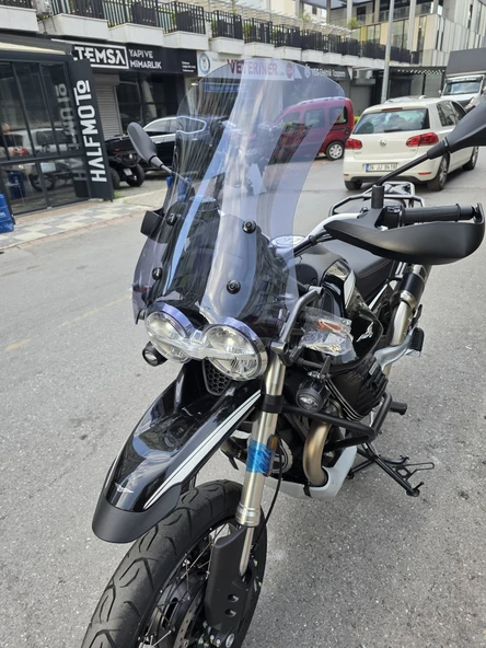 MOTOCAM Moto Guzzi V85 Siperlik Ön Cam 2019-2023 Model 58cm Füme Renkli 4mm - Resim 3