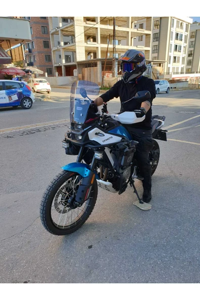 MOTOCAM CF MOTO 450 MT Siperlik Ön Cam 2025 Model 41cm Füme Renkli 4mm UZUN CAM - Resim 3