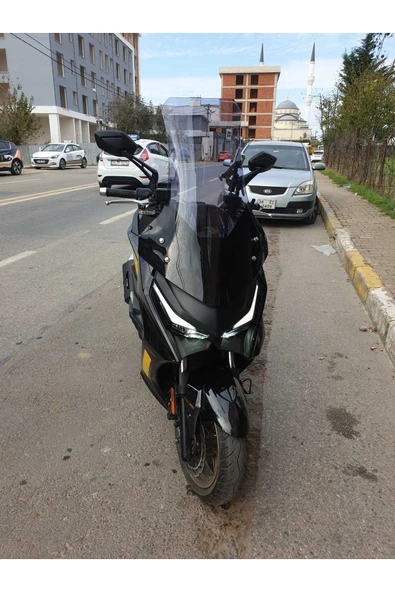 MOTOCAM Kymco Krv 200 Siperlik Ön Cam 2022-2025 Model 75cm Füme Renkli 4mm UZUN CAM - Resim 2