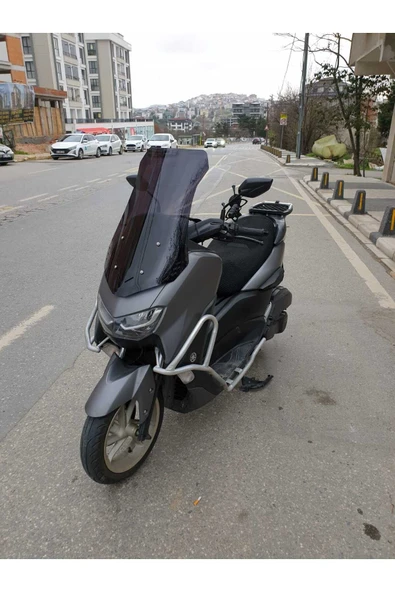 MOTOCAM Falcon Cmax 155 Siperlik Ön Cam 2023-2025 Model 65cm Siyah Renkli 4mm ORTA BOYLU CAM - Resim 3