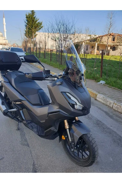 MOTOCAM Honda Adv 350 Siperlik Ön Cam 2023-2025 Model 60cm Şeffaf Renkli 4mm ORTA BOYLU CAM - 3