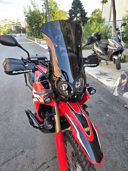 MOTOCAM Honda CRF 250-300 Rally Siperlik Ön Cam 2017-2025 Model 56cm Siyah Renkli 4mm - Resim 2