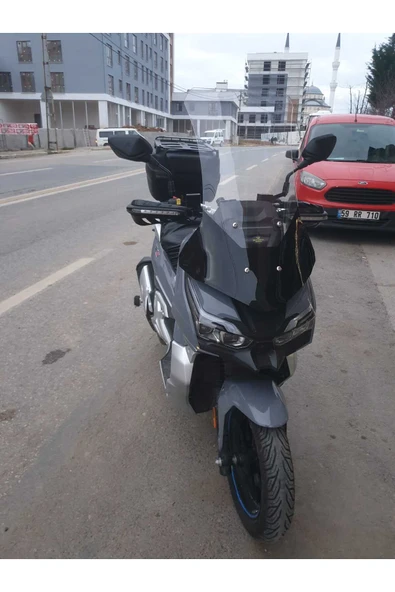 MOTOCAM RKS Freccia 150 Siperlik Ön Cam Alt Siyah 2022-2025 Model 75cm Şeffaf Renkli 4mm UZUN CAM - Resim 3