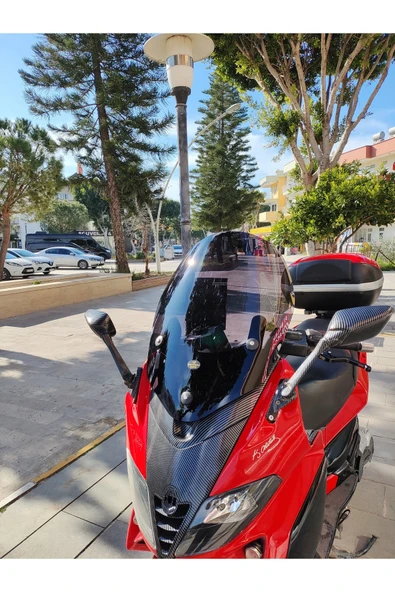 MOTOCAM Gilera Nexus 500 Siperlik Ön Cam 2004-2008 Model 58cm Siyah Renkli 4mm - Resim 3