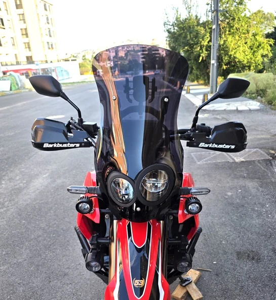 MOTOCAM Honda CRF 250-300 Rally Siperlik Ön Cam 2017-2025 Model 56cm Siyah Renkli 4mm ürün görseli