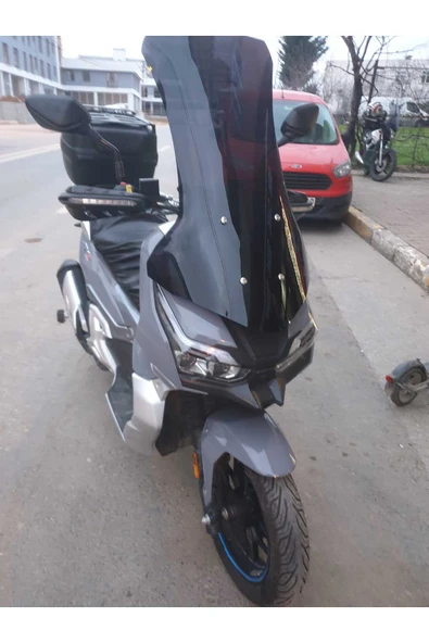 MOTOCAM RKS Freccia 150 Siperlik Ön Cam Alt Siyah 2022-2025 Model 75cm Siyah Renkli 4mm UZUN CAM - Resim 3