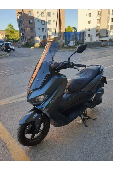 MOTOCAM RKS Grace 202 Siperlik Ön Cam 2022-2025 Model 55cm Füme Renkli 4mm KISA SPOR CAM - Resim 2