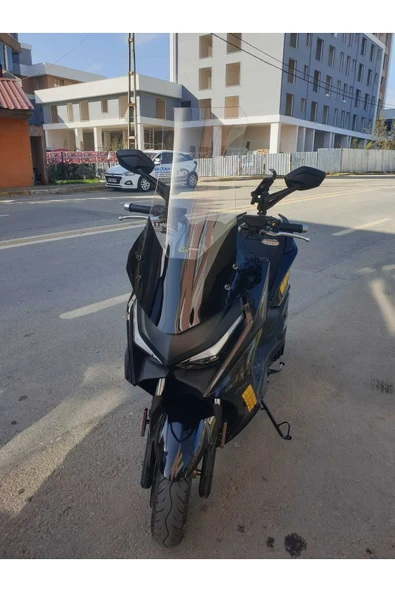 MOTOCAM Kymco Krv 200 Siperlik Ön Cam 2022-2025 Model 75cm Şeffaf Renkli 4mm UZUN CAM - Resim 2