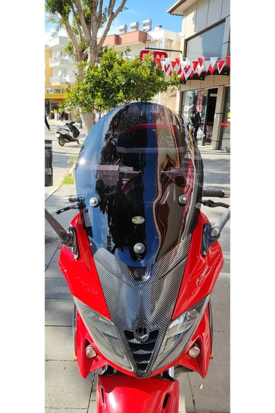 MOTOCAM Gilera Nexus 500 Siperlik Ön Cam 2004-2008 Model 58cm Siyah Renkli 4mm ürün görseli