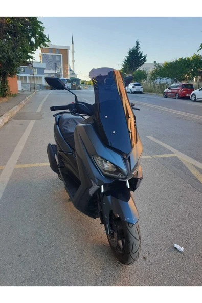 MOTOCAM RKS Grace 202 Siperlik Ön Cam 2022-2025 Model 65cm Siyah Renkli 4mm ORTA BOYLU CAM - Resim 3