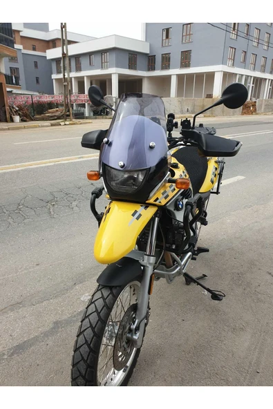 MOTOCAM Bmw F650 GS Siperlik Ön Cam ( 3 Delikli ) 1999-2003 Model 35cm Füme Renkli 4mm - Resim 2