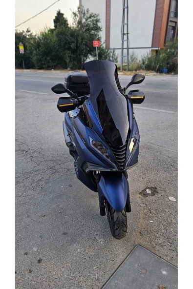MOTOCAM Arora GT 125 250 Siperlik Ön Cam 2023-2025 Model 83cm Siyah Renkli 4mm UZUN CAM - Resim 2