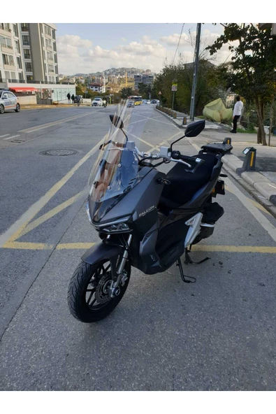 MOTOCAM Falcon Trex 188 Siperlik Ön Cam 2022-2025 Model 55cm Şeffaf Renkli 4mm KISA SPOR CAM - Resim 3