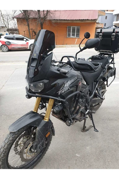 MOTOCAM Honda Afrika Twin CRF 1000 Ön Cam 2016-2020 Model 45cm Siyah Renkli 4mm KISA CAM - 2