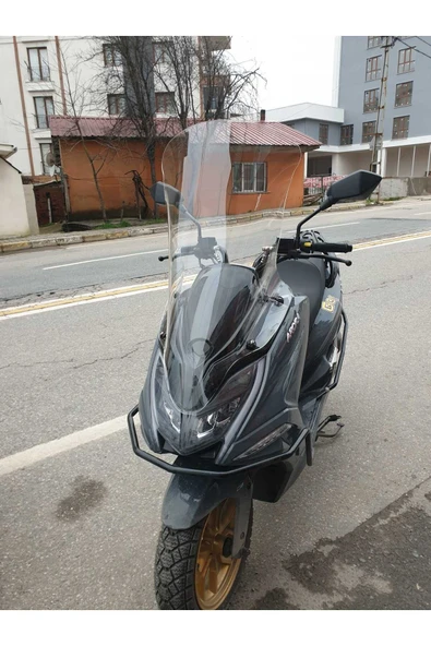 MOTOCAM Arora Safari PRO Siperlik Ön Cam 2023-2025 Model 80cm Şeffaf Renkli 4mm UZUN CAM - Resim 3