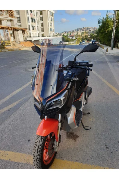 MOTOCAM QJ ATR 125 Siperlik Ön Cam 2023-2025 Model 65cm Füme Renkli 4mm ORTA BOYLU CAM - Resim 2