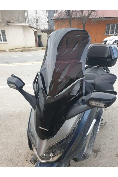 MOTOCAM Honda Forza 250 Siperlik Ön Cam 2018-2020 Model 58cm Siyah Renkli 4mm - Resim 3