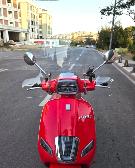 MOTOCAM Küba Grace 50 125 Ön Cam 2023-2025 Model 37cm şeffaf Renkli Elcikli APARATSIZDIR - 1