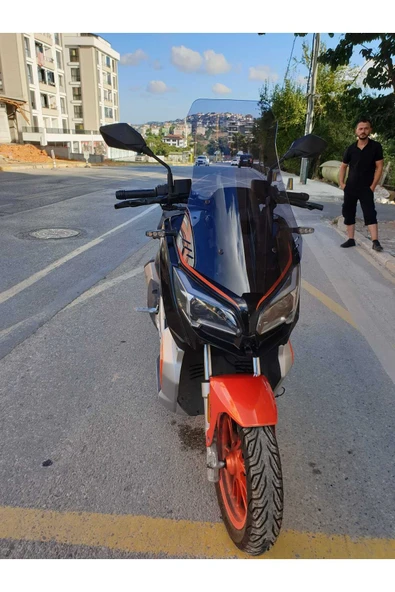 MOTOCAM QJ ATR 125 Siperlik Ön Cam 2023-2025 Model 75cm Füme Renkli 4mm UZUN CAM - Resim 3