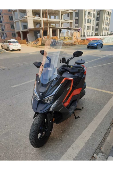 MOTOCAM Kymco DTX 250-360 Siperlik Ön Cam 2021-2025 Model 68cm şeffaf Renkli 4mm - Resim 3