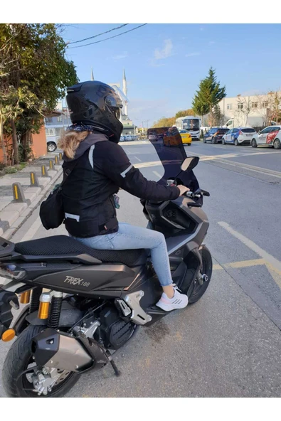 MOTOCAM Falcon Trex 188 Siperlik Ön Cam 2022-2025 Model 78cm Siyah Renkli 4mm UZUN CAM - Resim 3