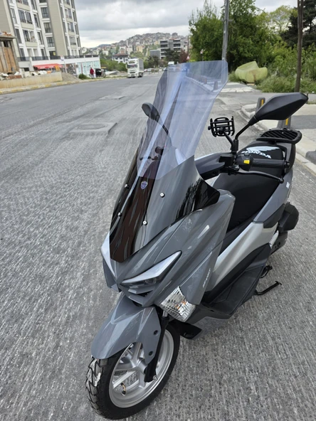 MOTOCAM Revolt RSX4 Siperlik Ön Cam 2022-2025 Model 78cm Füme Renkli 4mm UZUN CAM - Resim 2