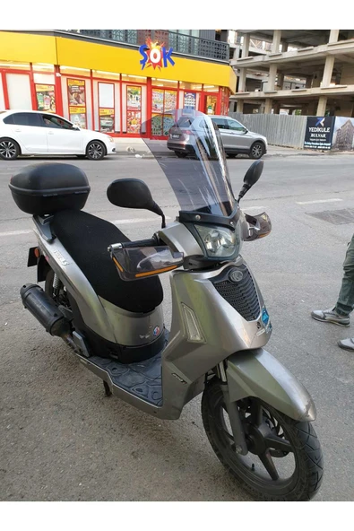MOTOCAM Kymco People S 200 Siperlik Ön Cam 2011 Model 48cm Füme Renkli 4mm UZUN CAM - Resim 3