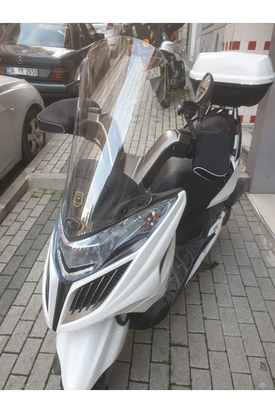 MOTOCAM Kymco G Dink 150 250i Siperlik Ön Cam 2013 Model 66cm Şeffaf Renkli 4mm - Resim 3