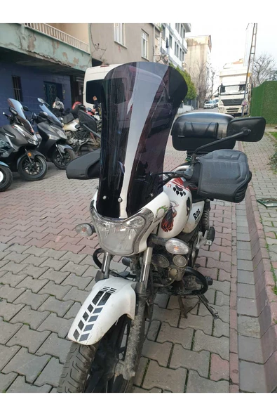 MOTOCAM Bajaj V15 Siperlik Ön Cam 2017-2018 Model 57cm Siyah Renkli 4mm - Resim 2