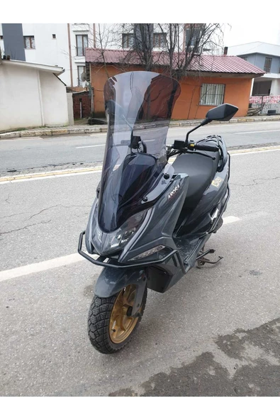 MOTOCAM Arora Safari PRO Siperlik Ön Cam 2023-2025 Model 80cm Füme Renkli 4mm UZUN CAM - Resim 3