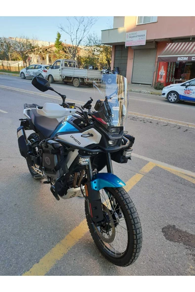 MOTOCAM CF MOTO 450 MT Siperlik Ön Cam 2025 Model 41cm Şeffaf Renkli 4mm UZUN CAM - Resim 2