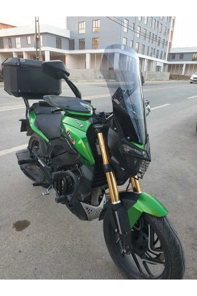 MOTOCAM Bajaj Dominar 250 Siperlik Ön Cam 2017-2025 Model 58cm Füme Renkli 4mm ORTA BOYLU CAM - Resim 2