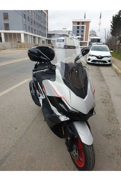 MOTOCAM Kymco Xciting VS 400 Siperlik Ön Cam 2023-2025 Model 66cm Şeffaf Renkli 4mm - Resim 2