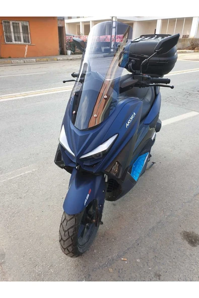 MOTOCAM Arora Max T 150 Siperlik Ön Cam 2022-2025 Model 65cm Füme Renkli 4mm ORTA BOYLU CAM - Resim 2