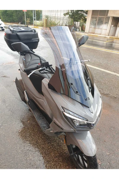 MOTOCAM Mondial Strada 125 Siperlik Ön Cam 2023-2025 Model 75cm Füme Renkli 4mm UZUN CAM - Resim 2