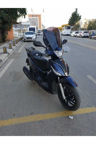 MOTOCAM Kymco People S 200 Siperlik Ön Cam 2020-2025 Model 38cm Siyah Renkli 4mm KISA SPOR CAM - Resim 2