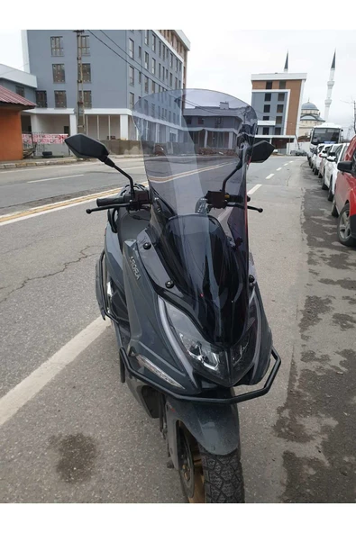 MOTOCAM Arora Safari PRO Siperlik Ön Cam 2023-2025 Model 80cm Füme Renkli 4mm UZUN CAM - Resim 2