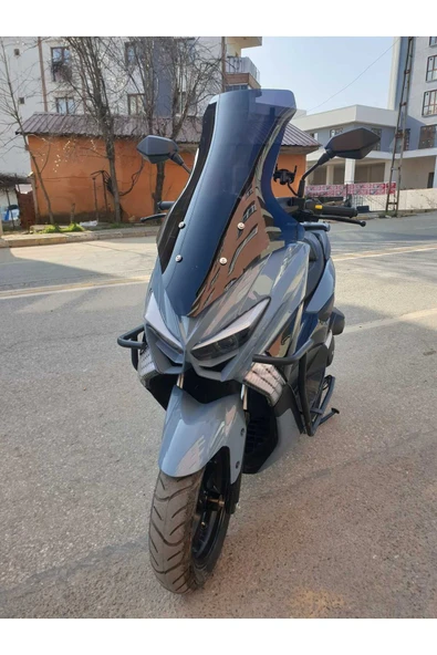 MOTOCAM Küba Chia 125 Siperlik Ön Cam 2023-2025 Model 78cm Siyah Renkli 4mm UZUN CAM - Resim 3