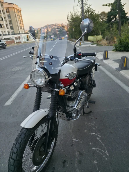 MOTOCAM Trıumph Scrambler 900 Siperlik Ön Cam 2005-2025 Model 45cm Şeffaf Renkli 4mm - Resim 3