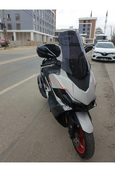 MOTOCAM Kymco Xciting VS 400 Siperlik Ön Cam 2023-2025 Model 66cm Siyah Renkli 4mm - Resim 2