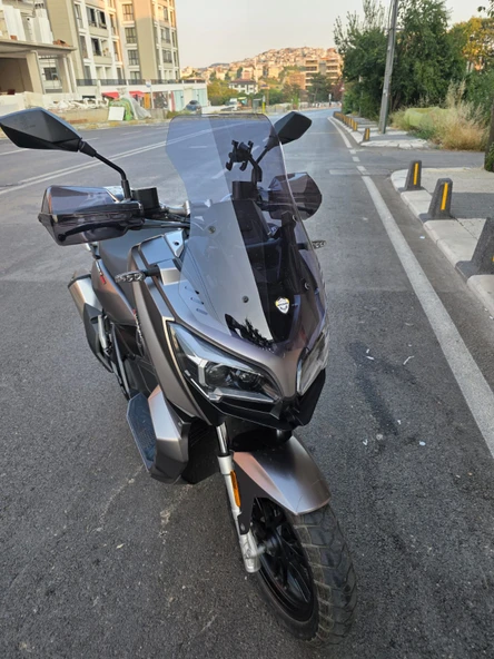 MOTOCAM RKS Reale 125 Siperlik Ön Cam 2023-2025 Model 55cm Füme Renkli 4mm KISA SPOR CAM - Resim 2