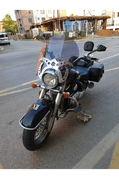 MOTOCAM Suzuki V-VL-C Siperlik Ön Cam 2001-2013 Model 61cm Füme Renkli 4mm APARATSIZDIR - Resim 2