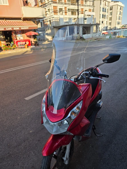 MOTOCAM Honda PCX Siperlik Ön Cam 2011-2013 Model 83cm Şeffaf Renkli 4mm UZUN CAM - Resim 3