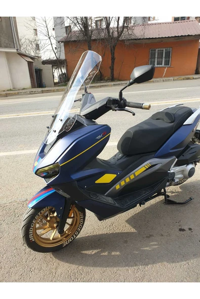 MOTOCAM RKS Vieste 249 Siperlik Ön Cam 2022-2025 Model 75cm Şeffaf Renkli 4mm UZUN CAM - 2