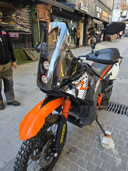 MOTOCAM KTM 950-990 Adventure KİT RALLY Replikaa Siperlik Ön Cam 51cm Tam şeffaf Renkli 4mm - Resim 3