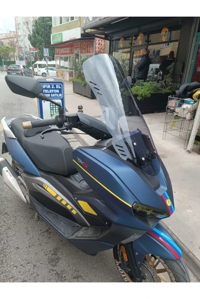 MOTOCAM RKS Vieste 249 Siperlik Ön Cam 2022-2025 Model 75cm Füme Renkli 4mm UZUN CAM - Resim 3