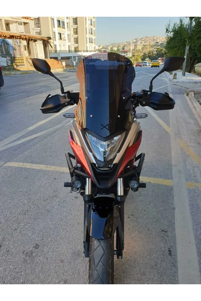 MOTOCAM Honda NC 700 750 X Siperlik Ön Cam 2021-2024 Model 50cm Siyah Renkli 4mm ORTA BOYLU CAM ürün görseli