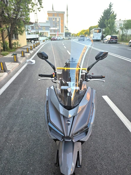 MOTOCAM Sym JET 14 EVO 200 PLUS Siperlik Ön Cam 2023-2025 Model 58cm Şeffaf Renkli 4mm - 1