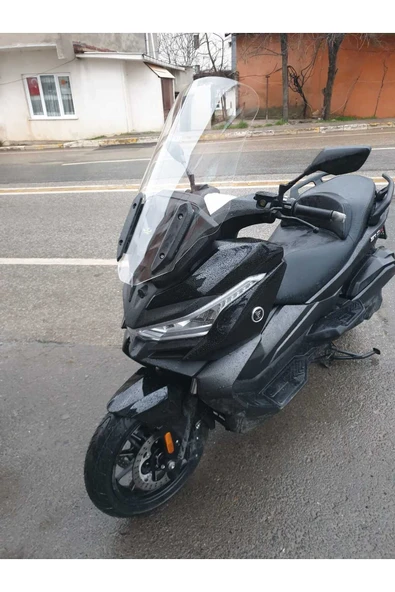 MOTOCAM Voge SR4 Siperlik Ön Cam 2022-2025 Model 78cm şeffaf Renkli 4mm UZUN CAM - Resim 3